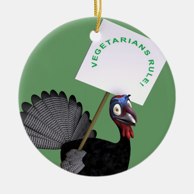 Vegetarier Regel! Keramik Ornament (Vorne)