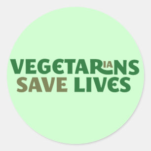 Vegetarier rettete Leben Runder Aufkleber