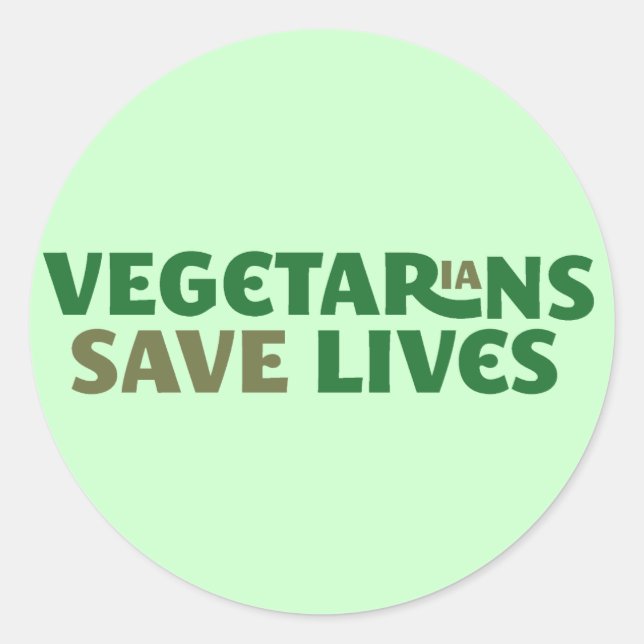 Vegetarier rettete Leben Runder Aufkleber (Vorderseite)