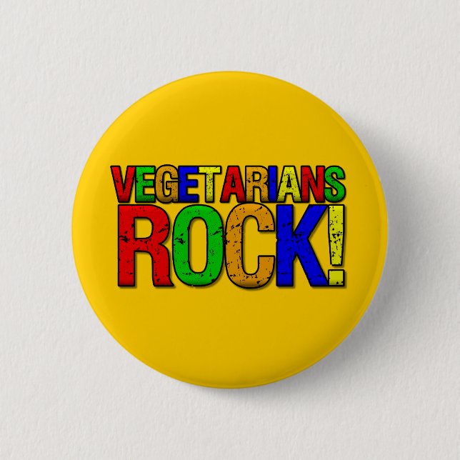 Vegetarier ROCK Button (Vorderseite)