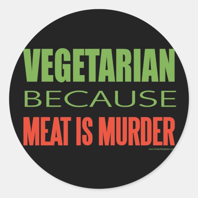 Vegetarier Runder Aufkleber (Vorderseite)