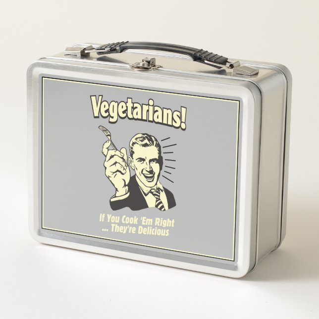 Vegetarier: Sie sind köstlich Metall Brotdose (Vorderseite)