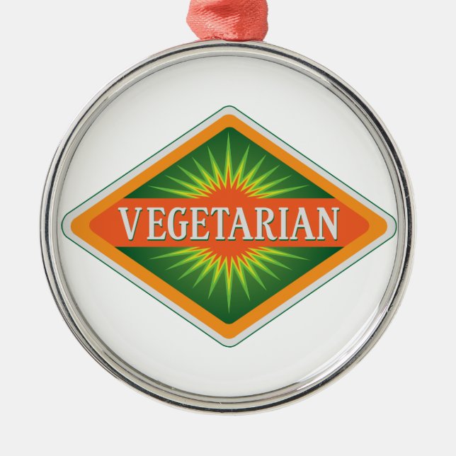 Vegetarier Silbernes Ornament (Vorne)