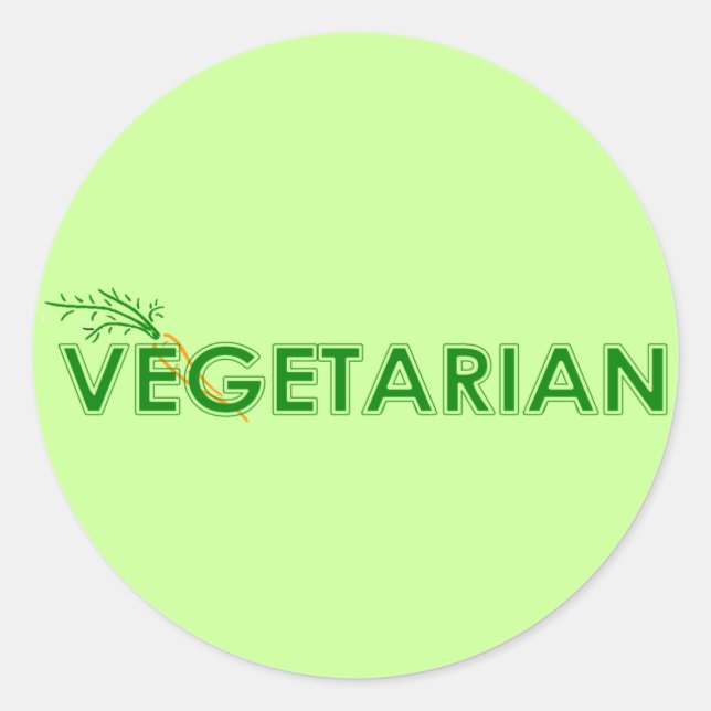 Vegetarier-Sticker Runder Aufkleber (Vorderseite)