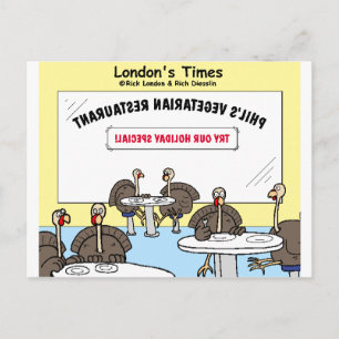 Vegetarier Türkei Offbeat Cartoon Funny Geschenke Postkarte