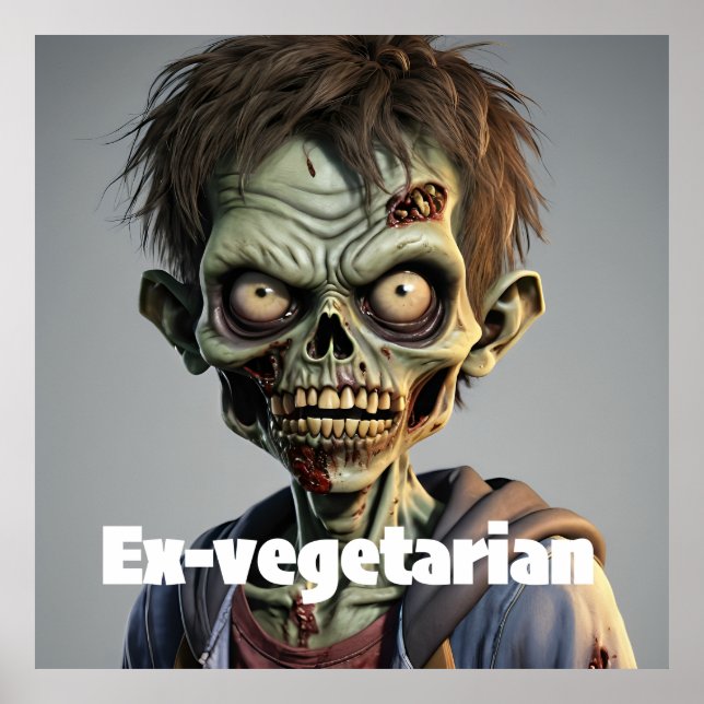 Vegetarier Turned Teen Zombie Print Novelty Poster (Vorne)