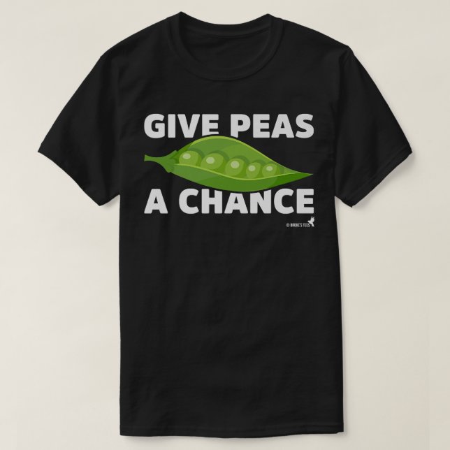 Vegetarier Vegan T Give Peas a Chance T-Shirt (Design vorne)