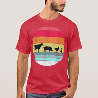 Vegetarier Vegan Vivid Retro Vintag Style Geschenk T-Shirt