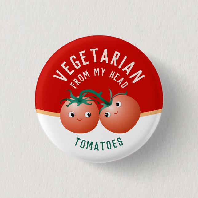 Vegetarier von meinem Kopf bis zu meinen Zehen nie Button (Vorderseite)