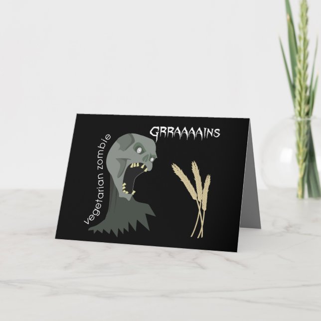 Vegetarier Zombie will Graaains! Karte (Vorderseite)