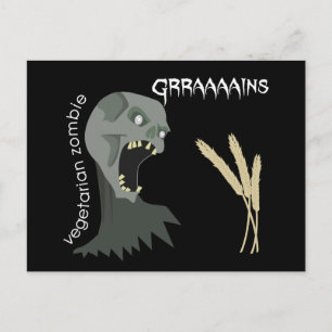 Vegetarier Zombie will Graaains! Postkarte