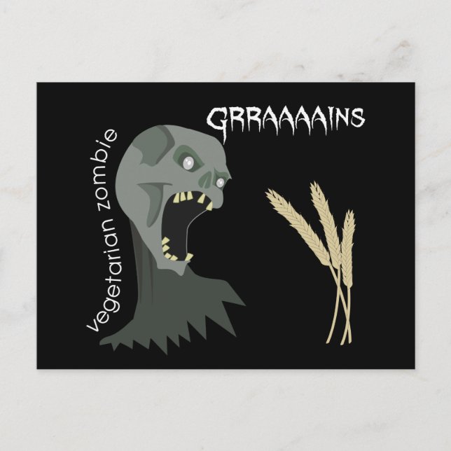 Vegetarier Zombie will Graaains! Postkarte (Vorderseite)