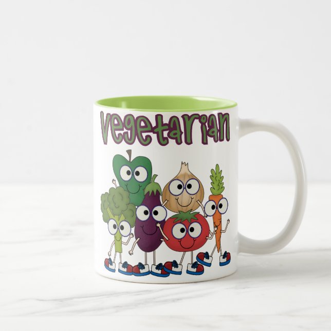 Vegetarier Zweifarbige Tasse (Rechts)