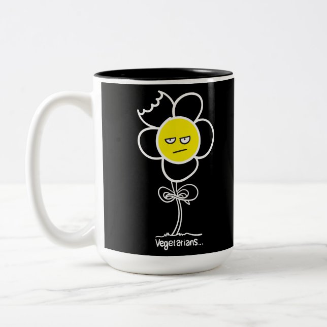Vegetarier... Zweifarbige Tasse (Links)