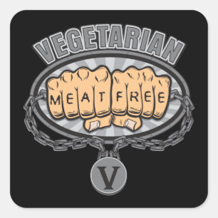 Vegetarische Fische Quadratischer Aufkleber