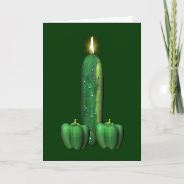 Vegetarische Geburtstagstorte Karte (Vorderseite)