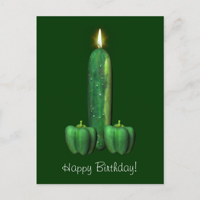 Vegetarische Geburtstagstorte Postkarte (Vorderseite)