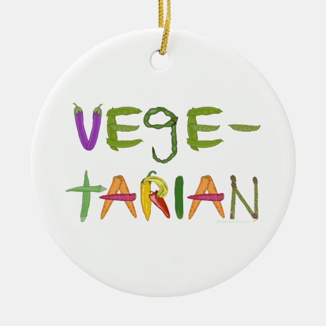 Vegetarische Gemüseveggie-Liebhaber Keramikornament (Vorne)