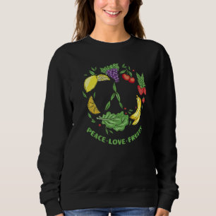 Vegetarische Liebe Peace Sign Frucht Vegan Veggie Sweatshirt