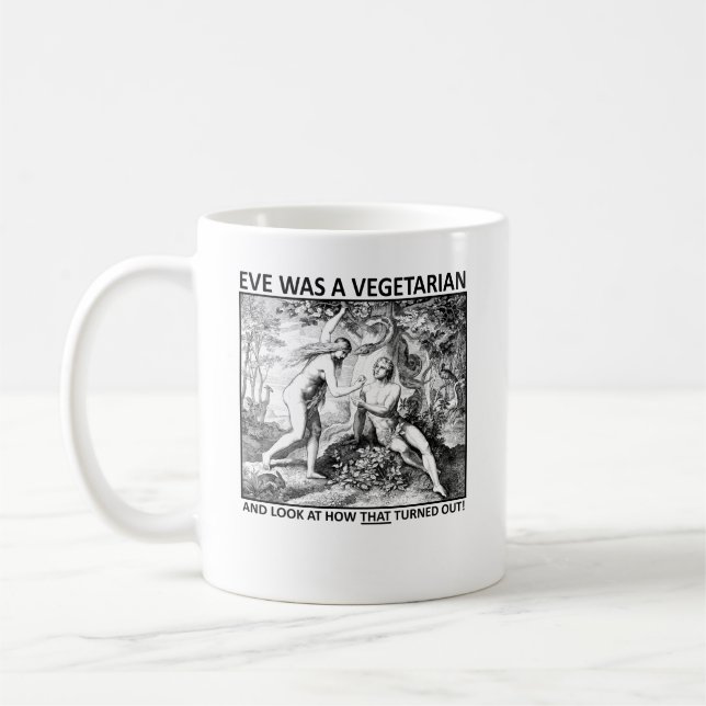 Vegetarische lustige Tasse Eves (Links)