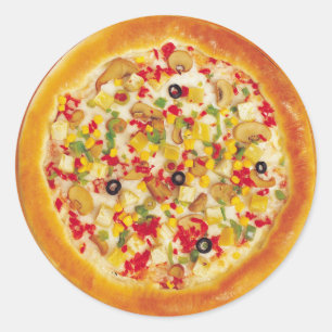 Vegetarische Pizza Runder Aufkleber