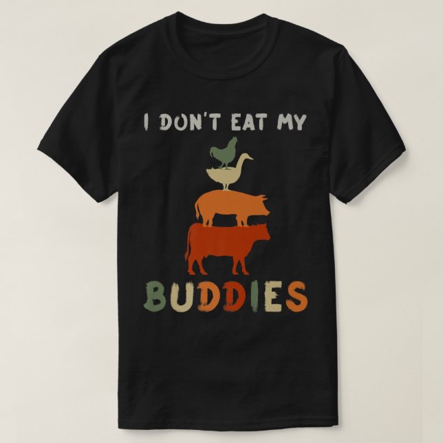 Vegetarische Vegane Tierfreunde T-Shirt (Design vorne)
