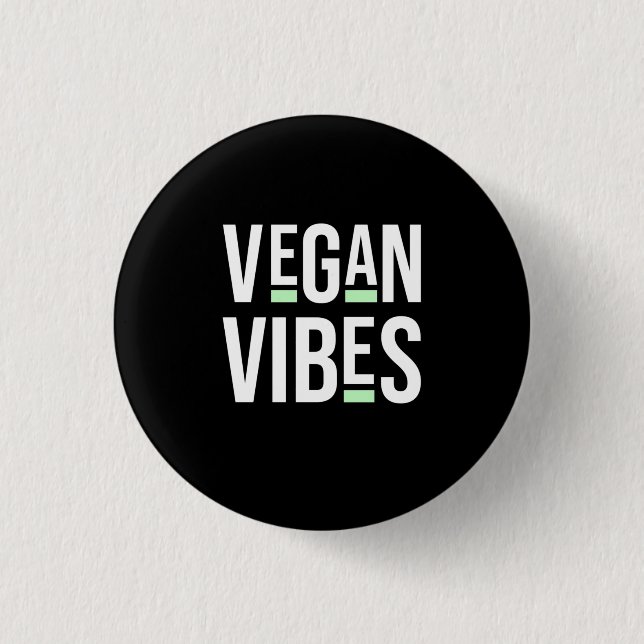 Vegetarische Vegane Vibes Button (Vorderseite)