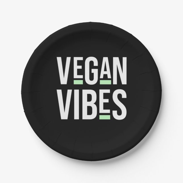 Vegetarische Vegane Vibes Pappteller (Vorderseite)