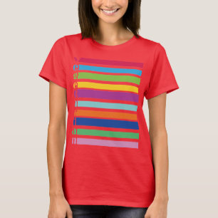Vegetarischer Retro Streifen T-Shirt