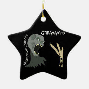 Vegetarischer Zombie will Graaaains! Keramik Ornament