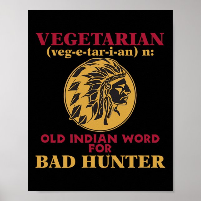 Vegetarisches altes indisches Wort für Byte Junter Poster (Vorne)