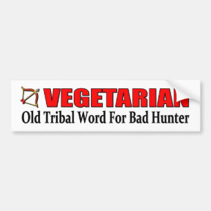 VEGETARISCHES altes Stammes- Wort für schlechten Autoaufkleber
