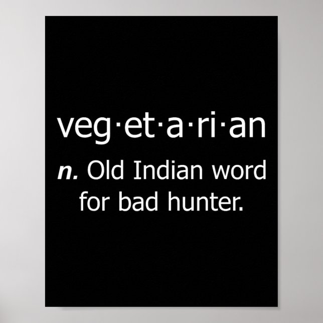 Vegetarisches altes Wort für Byte Junter Poster (Vorne)