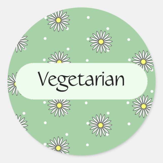 Vegetarisches Lebensmitteletikett für Buffets und  Runder Aufkleber (Vorderseite)