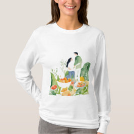 Vegetarisches veganes Paar T-Shirt