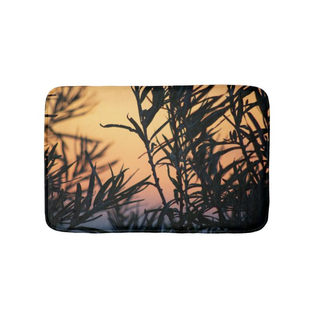 Vegetation bei Sonnenuntergang Badematte (Vorderseite)