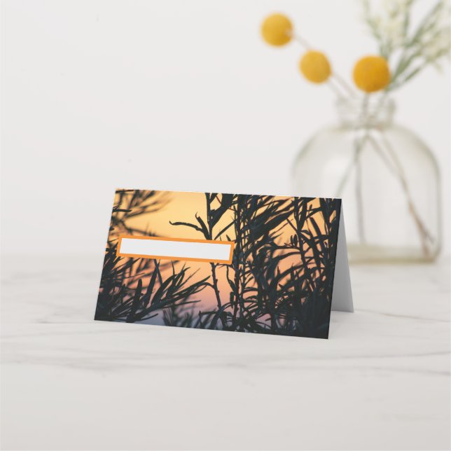 Vegetation bei Sonnenuntergang Platzkarte (Vorderseite)