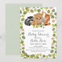 Végétation Bois Animaux Baby shower Invitation