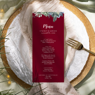 Végétation d'hiver Bourgogne Menu Mariage Dîner