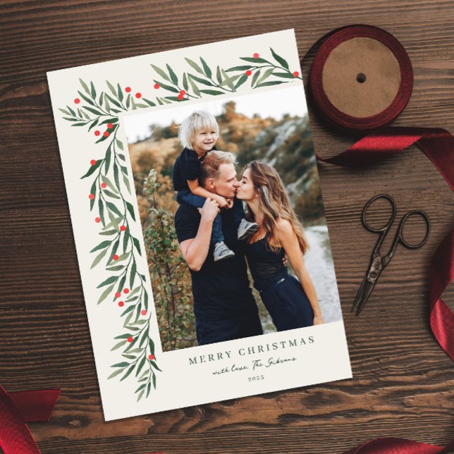 Végétation d'hiver Photo Carte magnétique de Noël (Créateur téléchargé)