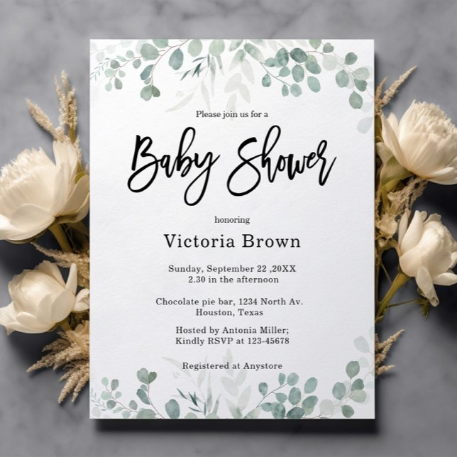 Végétation Genre Neutre Baby shower Invitation (Créateur téléchargé)