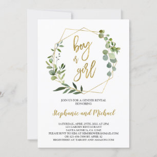 Végétation Genre Reveal Invitation