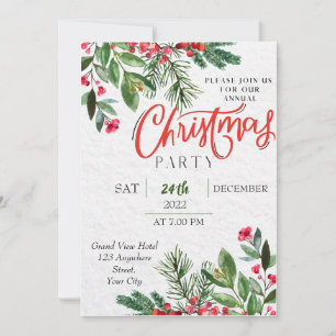 Végétation moderne Noël Invitation