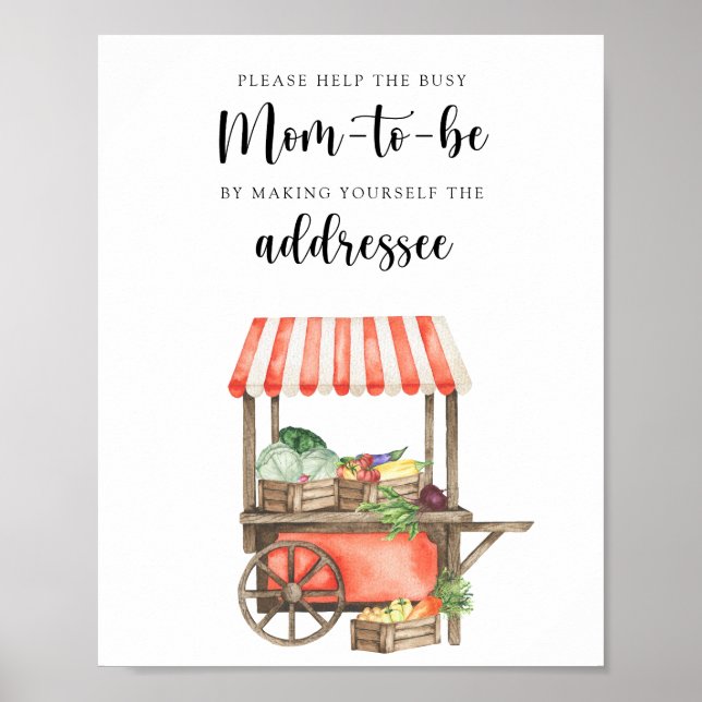 Veggie-Babydusche - Hilfe für die Mama, die in Bet Poster (Vorne)