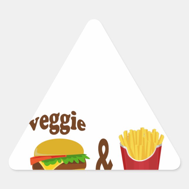 Veggie Burger and Fries Dreieckiger Aufkleber (Vorderseite)