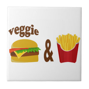 Veggie Burger and Fries Fliese