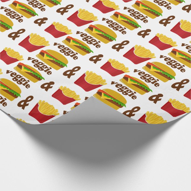 Veggie Burger and Fries Geschenkpapier (Ecke)
