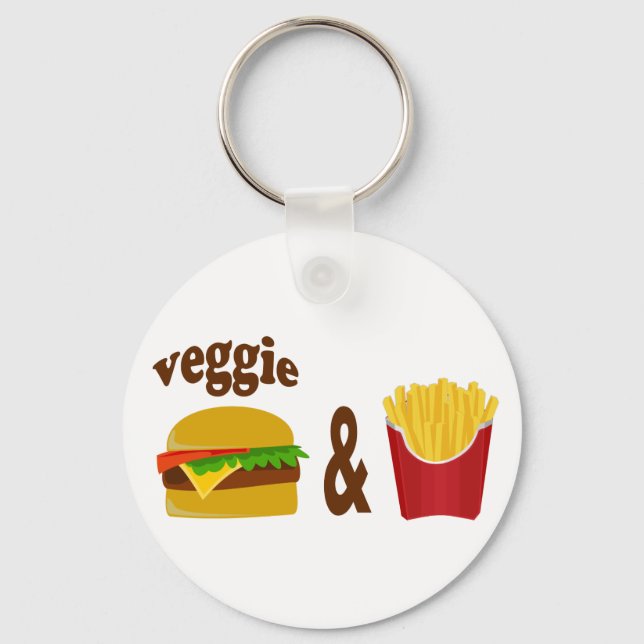 Veggie Burger and Fries Schlüsselanhänger (Vorderseite)