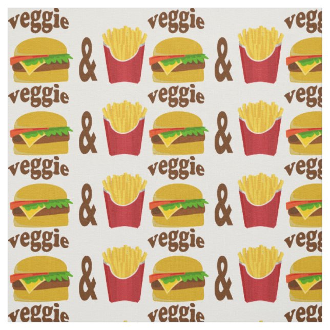 Veggie Burger and Fries Stoff (Muster)