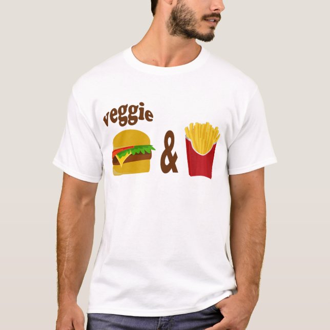 Veggie Burger and Fries T-Shirt (Vorderseite)